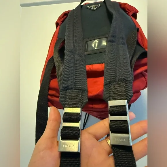 Prada Red Mini Backpack with belt - Picture 9 of 11